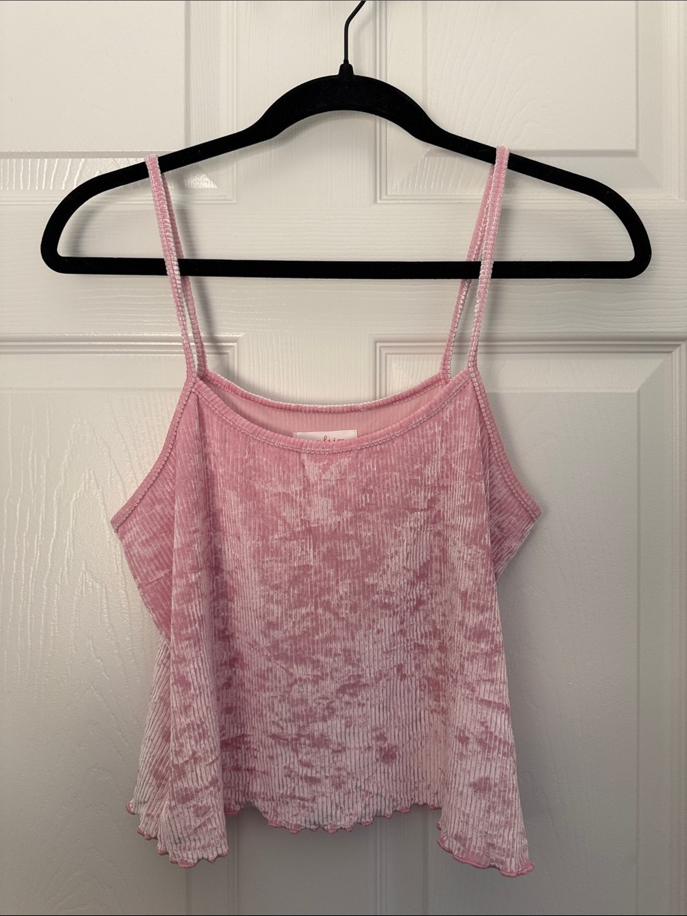[new inventory] COLSIE CRUSHED VELVET PINK CROP TOP EUC
